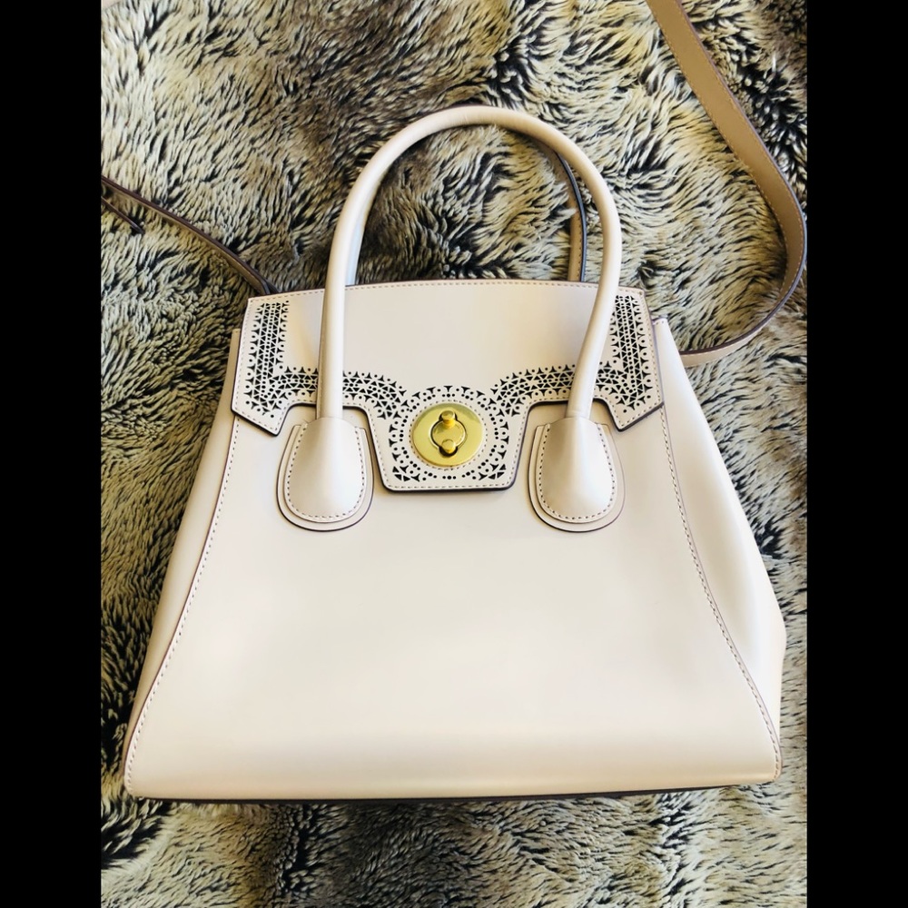 NWT beautiful Karen Millen Handbag with gold accents